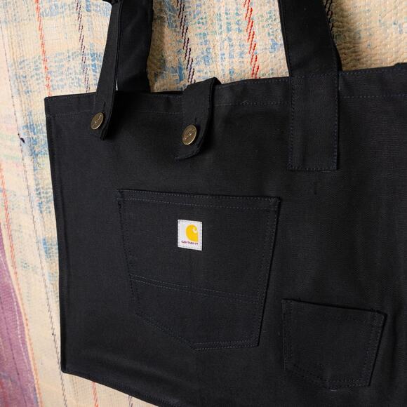 Upcycled handmade carhartt canvas tote bag - Picture 4 of 8